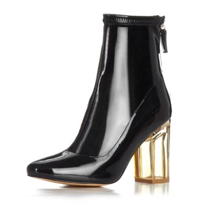 All'ingrosso donna pelle verniciata tacchi alti cristalli con Zip stivaletti - Product Image 2