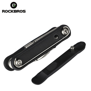 ROCKBROS 12 in 1 Fahrrad Multifunktion ales Mini-Set Kit Speichenzyklus-Multi-Werkzeugs chl üssel sätze Schwarzes Fahrradreparatur-Klapp werkzeug