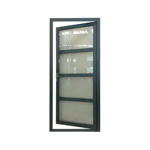 Puerta trasera de aluminio negro, puerta lateral con bisagras
