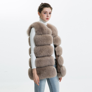 Wholesale Real Fox Fur Vest Coat <strong>Women</strong> Winter Genuine Fur Jacket Warm Fox Full Pelt <strong>Women</strong> Vest Gilet <strong>Waistcoat</strong> - Product Image 4