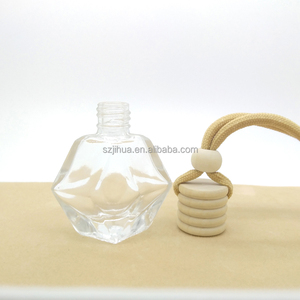 Wholesale 100pcs High Quality 10ml Hanging Glass Air Freshener Car Perfume Bottles with Roll on Screen Printed <strong>Refillable</strong> - Product Image 1