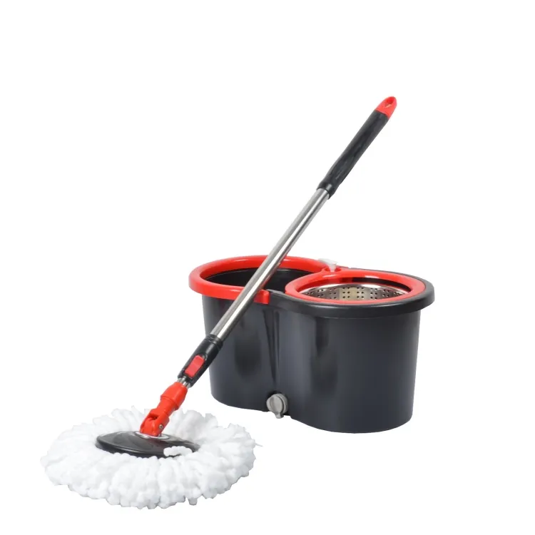 2018 china mucrofiber dust mop new plastic bucket magic spin of mop