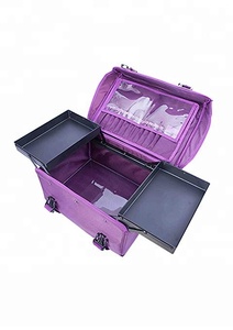 Truccatrice professionale 2 in 1 trenino per il trucco astuccio per cosmetici Organizer morbido Trolley/cassetti portaoggetti e fibbie in metallo - Product Image 3