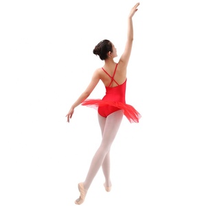 Girls Red Ballet Tutu Dance Performance Costumes