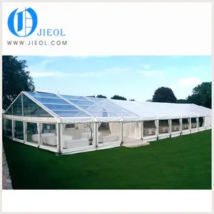 Low prices aluminium structure house A shaped tent with doors and glass wall
