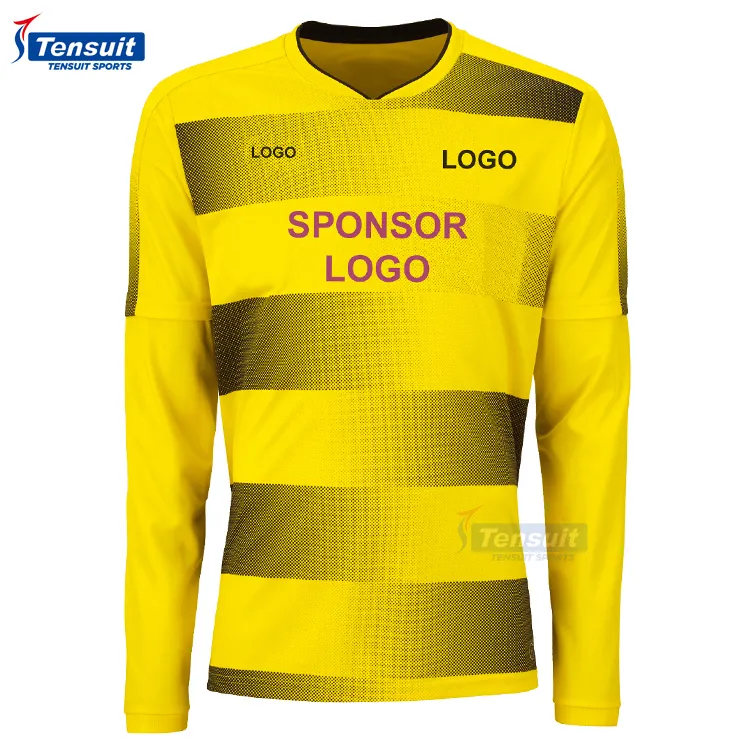 newest sublimation design thailand shirts long sleeve soccer jersey