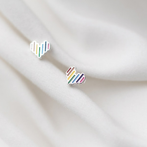 Fashion 925 Sterling <strong>Silver</strong> Colorful <strong>Heart</strong> <strong>Stud</strong> <strong>Earrings</strong> for Women Gifts Jewelry - Product Image 4