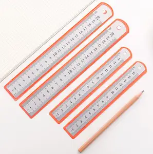 Straight Scale Ruler Opp Bag Office Piano Design Ruler Metal Stainless Steel Promotional Gifts School Students 15 Cm 20 Cm 30 Cm