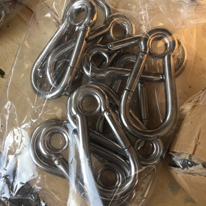 Stainless Steel Spring Snap Hook With Nut And Eyelet <strong>Climbing</strong> Hanging Hiking Carabiner Hook