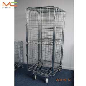 5 lado nestáveis fio rolo recipiente, aço segurança rolo gaiola com tampa e porta - Product Image 2