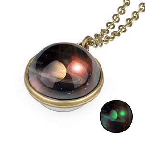 La migliore vendita della collana della luna nel buio incandescente universo planet collana per i monili delle donne - Product Image 5