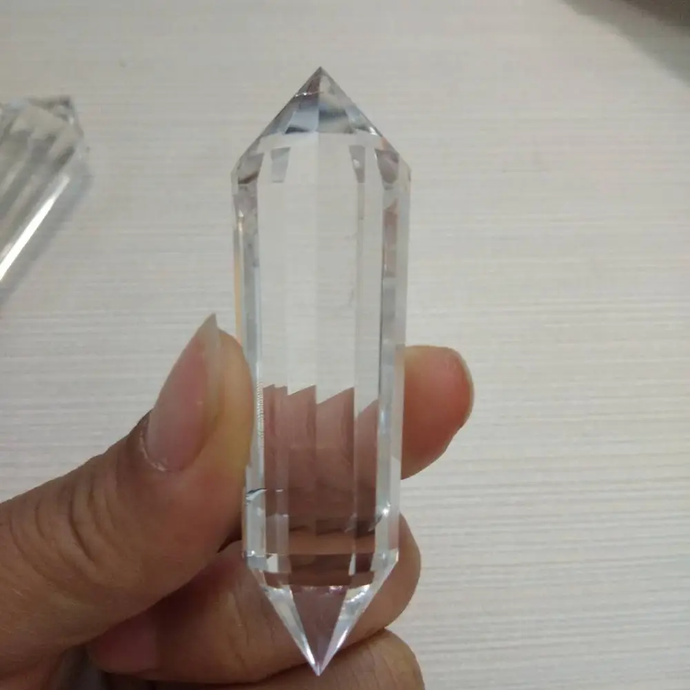 Naturale 13 lati trasparente cristallo di quarzo vogel punti, punti di guarigione di cristallo tibetano bacchette