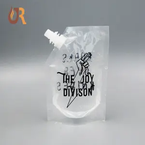 Custom Printed 250 Ml 500 Ml Clear Transparent Plastic Juice Bag Beverage Packing Spout Pouch