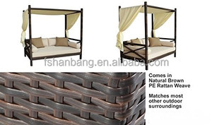 <strong>Outdoor</strong> Patio Wicker Rattan Bali Sunbed <strong>Daybed</strong> Furniture Lounger Sofa <strong>with</strong> <strong>Canopy</strong> and Pillows - Product Image 4