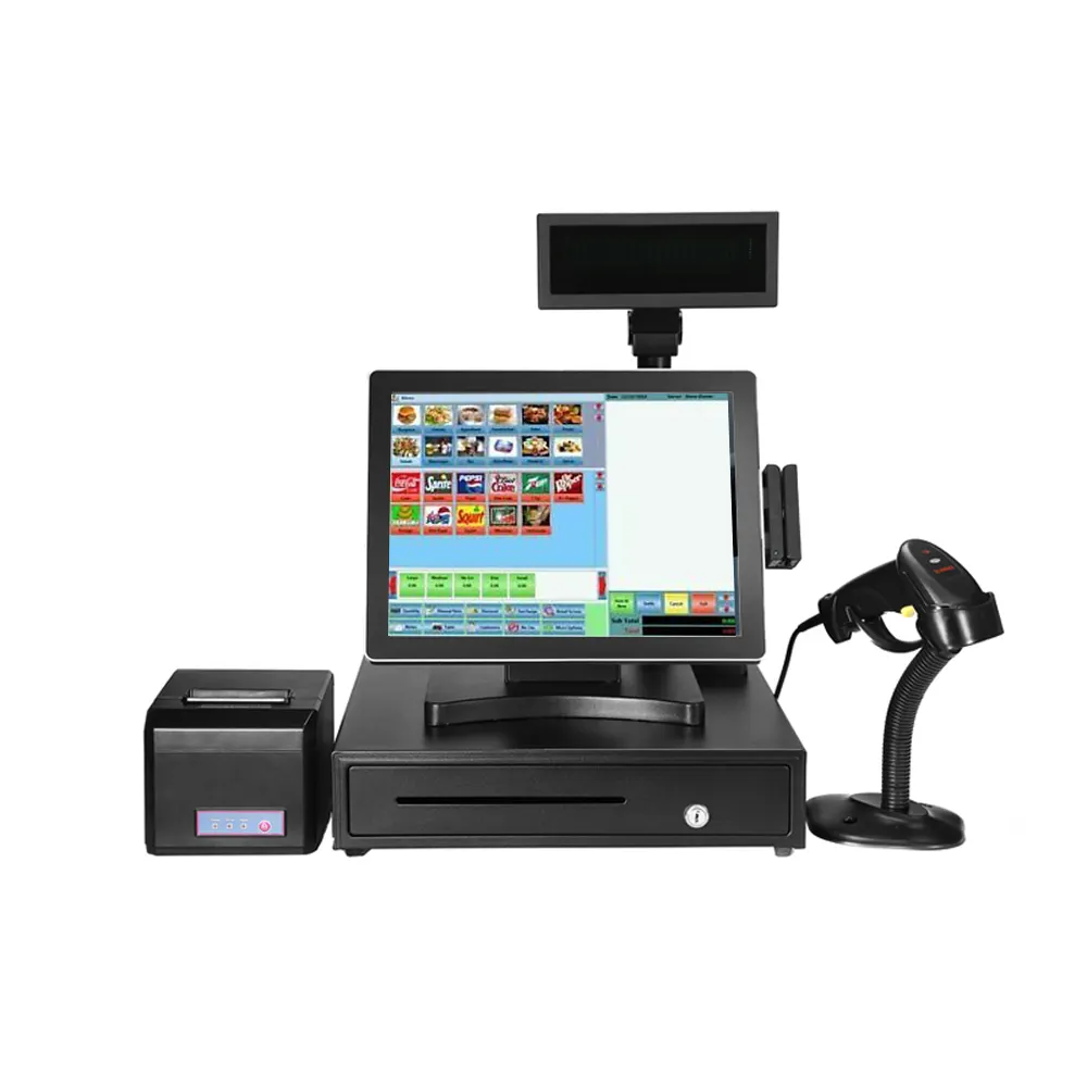 15 inç yazarkasa/pos sistemi/dokunmatik POS tüm bir PC/süpermarket için pos terminali, restoran, mağaza.