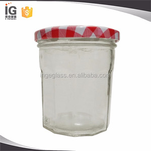 ขวดแยมโบนเน่มาแมนเปล่า ฝาปิดลายตารางแดง - Product Image 2