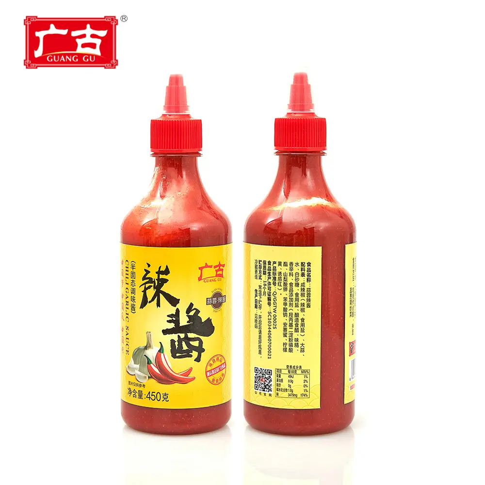 450g चीन Guanggu ब्रांड Sambal Sriracha गर्म मसालेदार मिर्च की चटनी के लिए दुकान