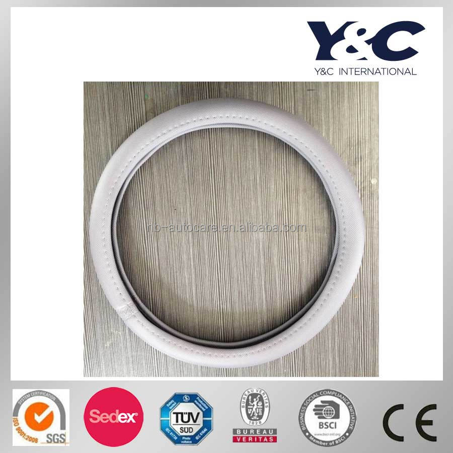 YC SWC01011 Universal PVC Car Steering Wheel Cover - Black, 3-Spoke Design