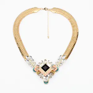 NK642 Top quality Fashion necklaces for women gold plated Resin statement gypsy necklaces wholesale