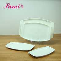 Assiette en céramique blanche unie la plus populaire, ensemble d'assiettes à dîner utilisées dans les hôtels, blanche