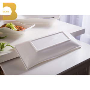 Unique Bone China <span class=keywords><strong>Rectangle</strong></span> Blanc 12 "<span class=keywords><strong>Assiette</strong></span> Apéritif pour Restaurant Salle de Mariage - Product Image 3