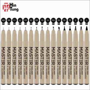 Profesional disesuaikan 16 buah berwarna garis mikro pena tinta dalam kotak kertas - Product Image 2