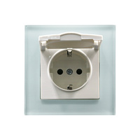 high quality EU crystal glass panel waterproof socket with cover