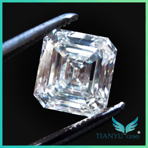 Lab grown diamants de couleur 8x9mm asscher cut toujours brillant moissanite - Product Image 2