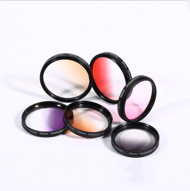 Massa Digital Camera Accessories CNC Machined Aluminum Alloy Multi-color Lens Ring Resin 62mm 67mm Antifog DSLR Gradient Filters