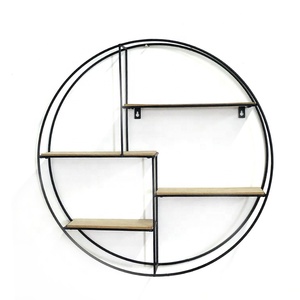 <span class=keywords><strong>Étagère</strong></span> <span class=keywords><strong>murale</strong></span> ronde <span class=keywords><strong>en</strong></span> fer, métal, plastique et <span class=keywords><strong>rotin</strong></span> K&B pour la salle de bain, pour la décoration de la maison - Product Image 3