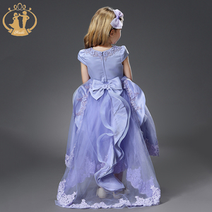 Robe princesse pour petites filles, vêtements fantaisie violettes, tenue de fête d'anniversaire, de spectacle, pleine longueur, violet, - Product Image 5