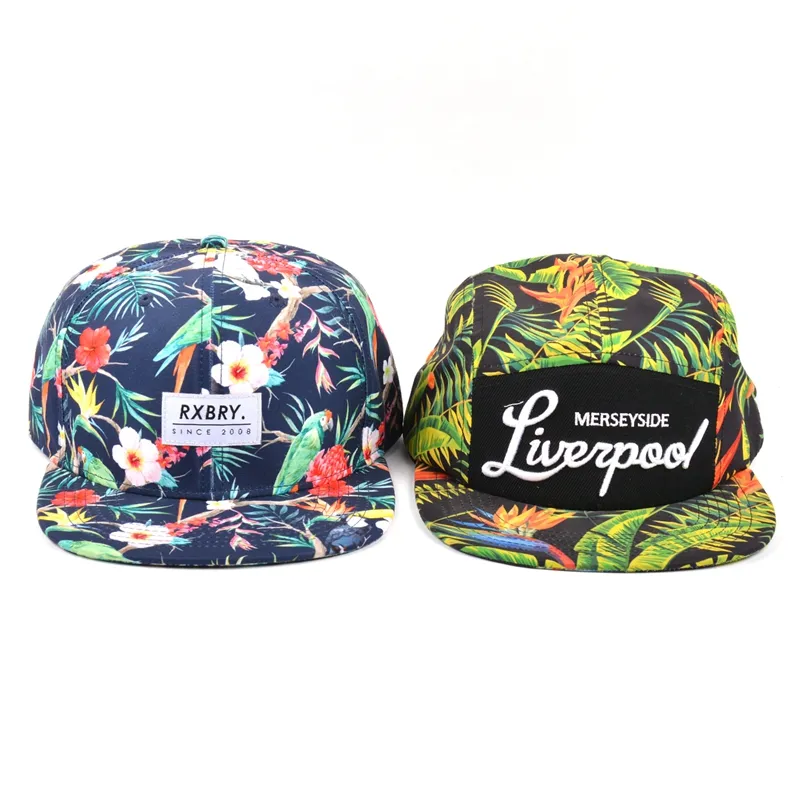 Shenzhen Lieferant afrikanischen Blumen druck 5 Panel Kappen