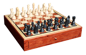 Juego de ajedrez y Damas de 18 pulgadas con incrustaciones de nogal, con almacenamiento - Product Image 6