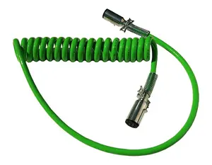 ABS heavy Duty green 7-Way Truck Trailer Electrical Coiled Cable