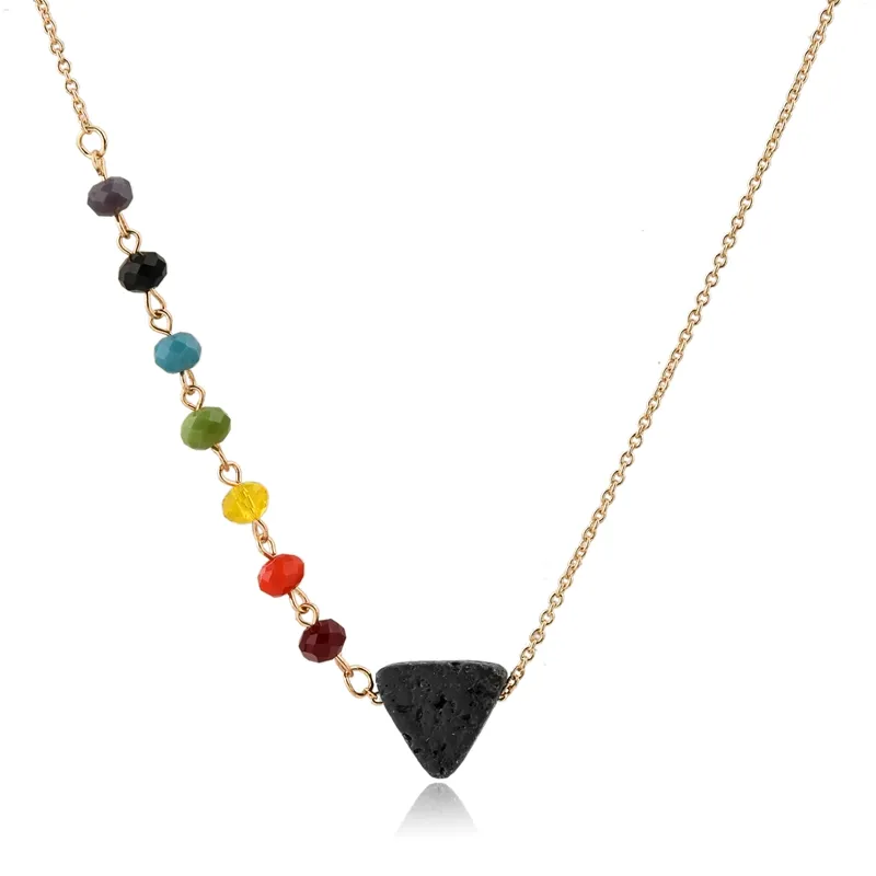 Collier pendentif en pierre de naissance naturelle, bijou pour femmes, pendentif en cristal avec des 7 chakras