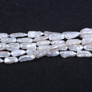 Perlas Naturales al por Mayor, Hebras de Perlas de Agua Dulce <span class=keywords><strong>Biwa</strong></span> con Perforación Recta (Forma Irregular, MOQ 2 Hebras) - Product Image 2