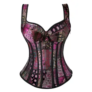 Sexy Rits Corset Party Dress Zwarte Veter-Up Corselet Vrouwen Corset