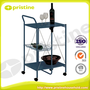 MIT Housewares Kitchen Portable Four-Wheel System Multi-Function Folding <b>Trolley</b> Home <b>Storage</b> Furniture OEM for Hand Carts - Product Image 2