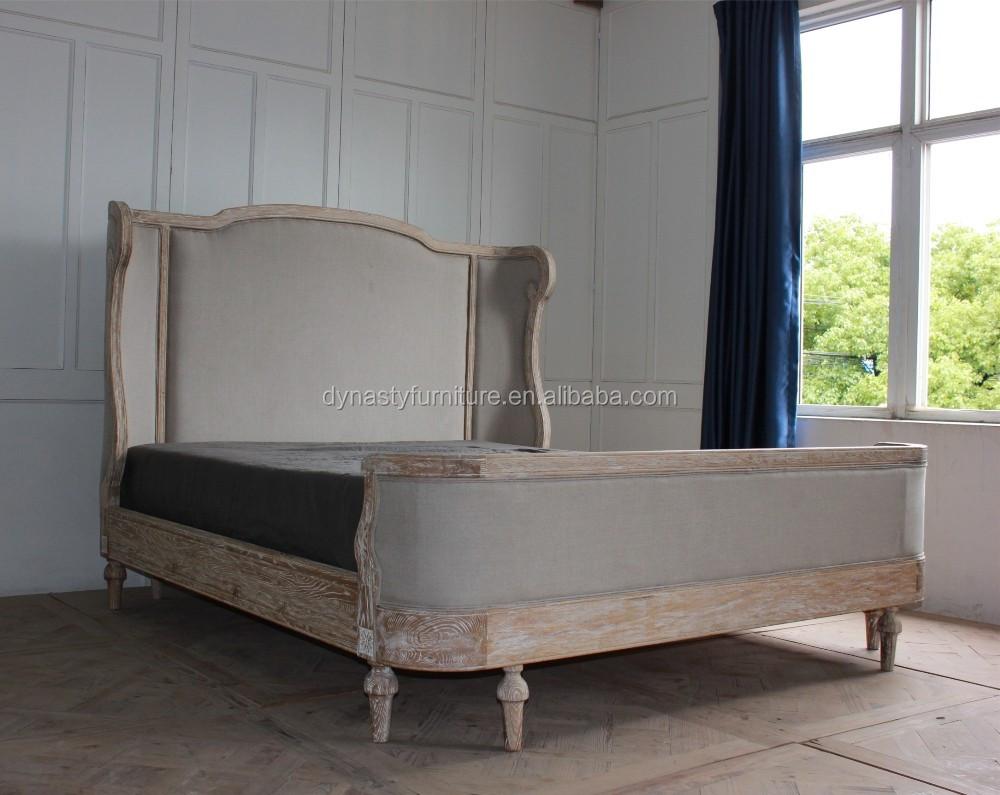 Винтажная мебель для спальни, деревянная тканевая рама для кровати