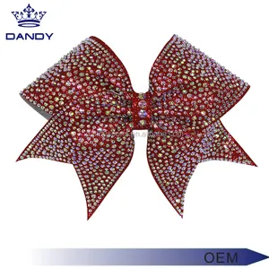 Cheerleading Bows HIgh Quality Cheerleading Hair Bows OEM Design Custom Logo Rhinestone Cheer Bows