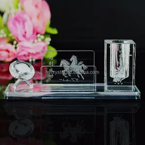 HYOS04 Moderne En Luxe Glas Kristal Kantoor Set Voor Verjaardag Souvenirs Voor Relatiegeschenk