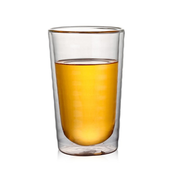 Clear Strong Double Wall Insulated Thermo Wave Glass Tumbler Glass for Beer Cocktail Lemonade Iced Tea Coffee