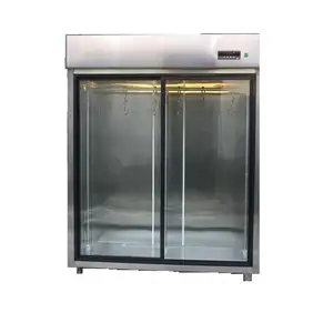 Pendingin Komersial/Pintu Geser Kulkas Baja Antikarat Freezer Tegak dengan Pintu Kaca