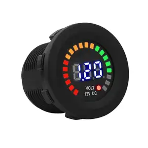 DC 12 V coche de la motocicleta Digital del voltímetro del indicador de voltaje medidor Panel LED pantalla