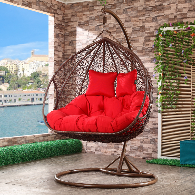 Moderner Outdoor Doppel-Zweisitzer Korbschaukelstuhl mit Ecktisch für Balkone| Alibaba.com