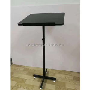 Atril Moderno de Acero Negro con Base Metálica Estable, <span class=keywords><strong>Podio</strong></span> Móvil para Escuela - Product Image 2