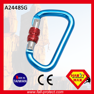 CE Certified Safe 2 Ways 22KN Hook Screw Lock Rock Climbing Aluminum Carabiner - Product Image 2