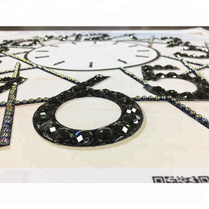 モダンな部屋の装飾カスタムホーム装飾大きな壁時計手作りDIY3Dクリスタルダイヤモンド絵画壁時計