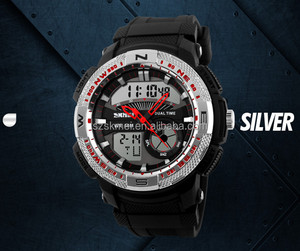 Quartz <span class=keywords><strong>chono</strong></span> dual Time analog Digital Men's Watch wristwatch - Product Image 1