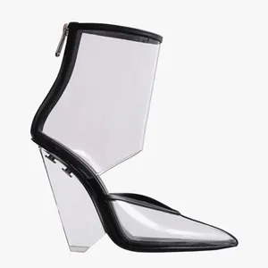 WETKISS कस्टम बड़ा आकार 48 नई महिलाओं के जूते Wedges के जूते पारदर्शी गर्मियों जूते असामान्य स्पष्ट ऊँची एड़ी के जूते जूते पीवीसी गर्मियों जूते 2019